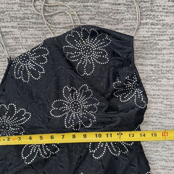 NWT For Love & Lemons Pamela Black Rhinestone
Floral Embellished MiniDress Large - Picture 9 of 13